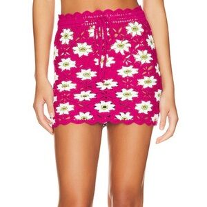 Lovers & Friends Crochet Skirt in Hot Pink